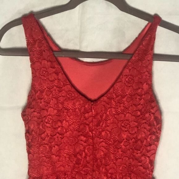 lush Short Lace Dress Size XS layered polyester blend back zipper XS READ - Picture 6 of 12